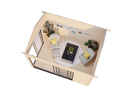 Palmako Amanda 11,2 m2 Slide Plus - Lackiert dunkelgrau RAL7012 + anthrazit RAL7016