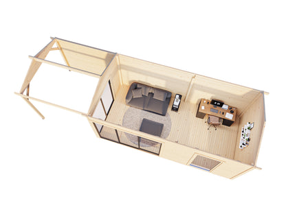 Palmako Amanda 17,1+7,8 m2 Slide Plus - Grau tauchgrundiert