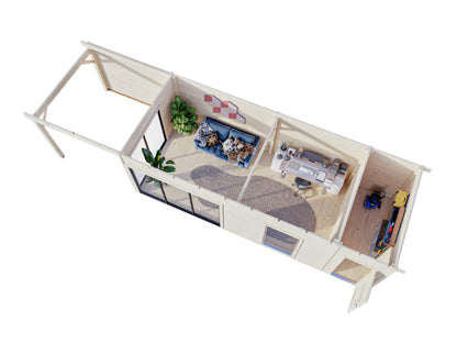 Palmako Andrea 21,1+7,9 m2 Slide Plus - Naturbelassen
