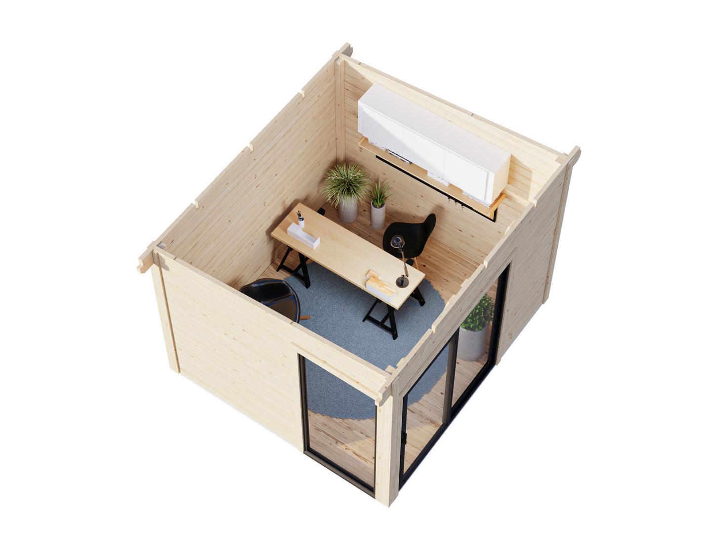 Palmako Andrea 7,5 m2 Slide Plus - Lackiert hellgrau RAL7042 + anthrazit RAL7016