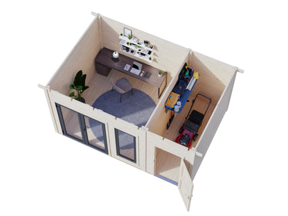 Palmako Aurelia 12,4 m2 - Lackiert weiß RAL9016 + anthrazit RAL7016