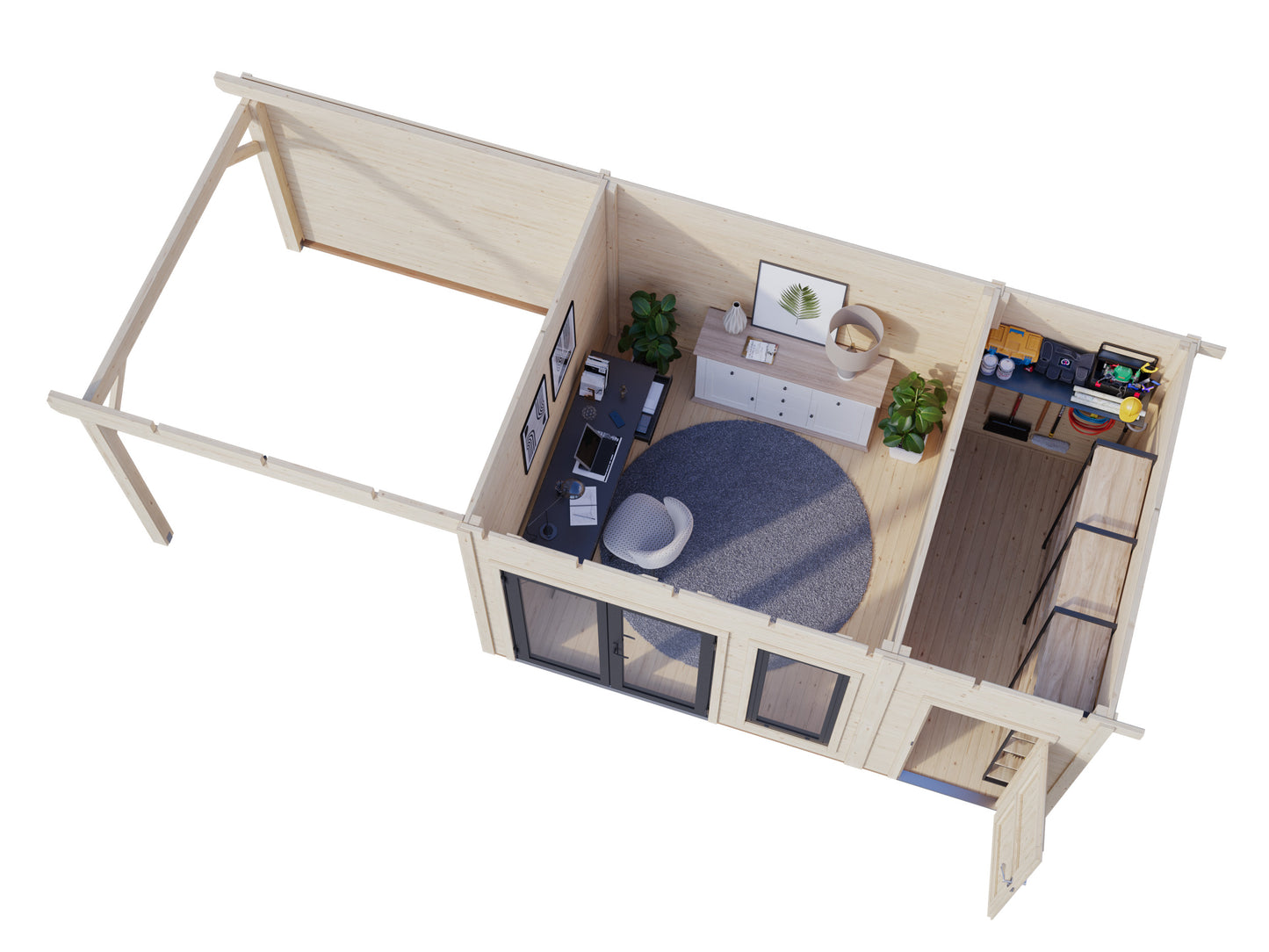 Palmako Aurelia 12,4+7,9 m2 - Hellbraun tauchgrundiert