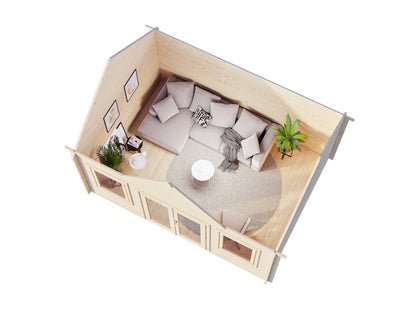 Palmako Claudia 14,2 m2 - Lackiert hellgrau RAL7042 + anthrazit RAL7016