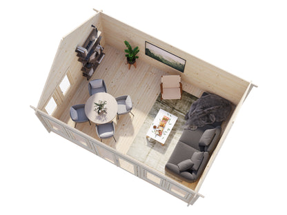 Palmako Claudia 19,4 m2 - Lackiert dunkelgrau RAL7012 + weiß RAL9016
