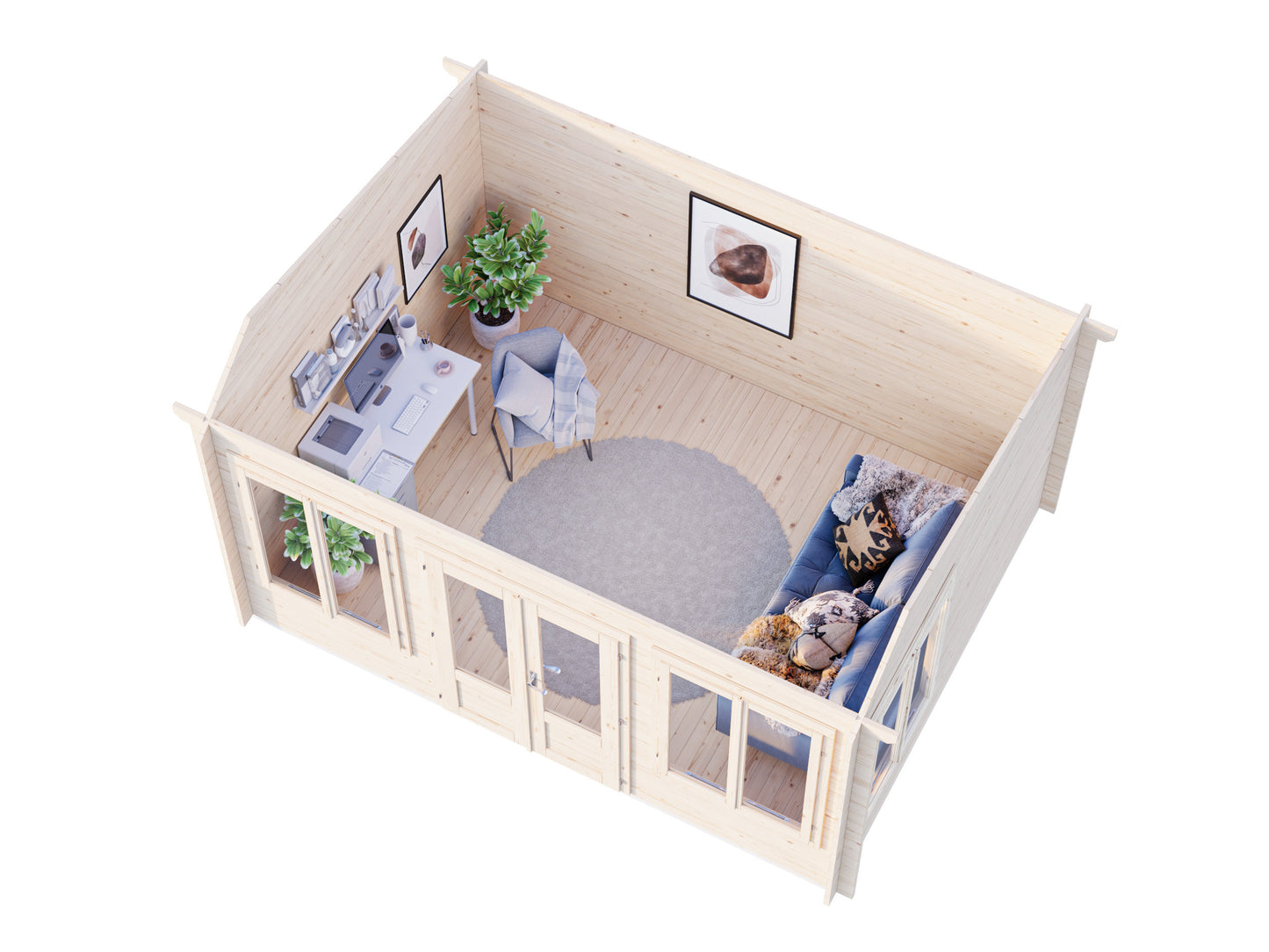 Palmako Claudia Pent 11,5 m2 - Hellbraun tauchgrundiert