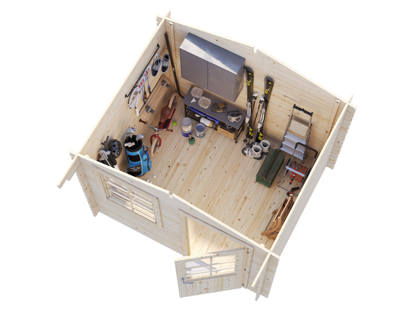 Palmako Emma 4,6 m2 - Lackiert dunkelgrau RAL7012 + anthrazit RAL7016