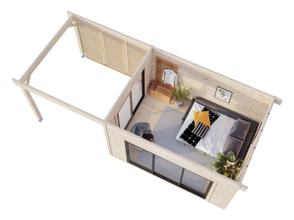 Palmako Grace 11,2+8,2 m2 - Lackiert dunkelgrau RAL7012 + anthrazit RAL7016