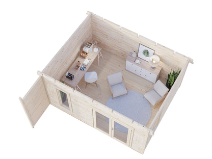 Palmako Grace 14,5 m2 - Lackiert dunkelgrau RAL7012 + weiß RAL9016