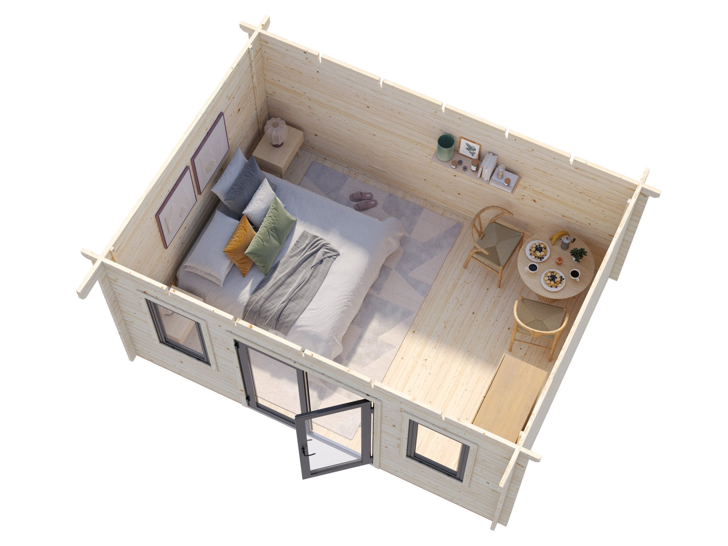 Palmako Lisandra 14,2 m2 - Lackiert dunkelgrau RAL7012 + anthrazit RAL7016
