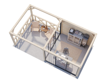 Palmako Bianca 16,6 m2 Set 203 Slide - Naturbelassen