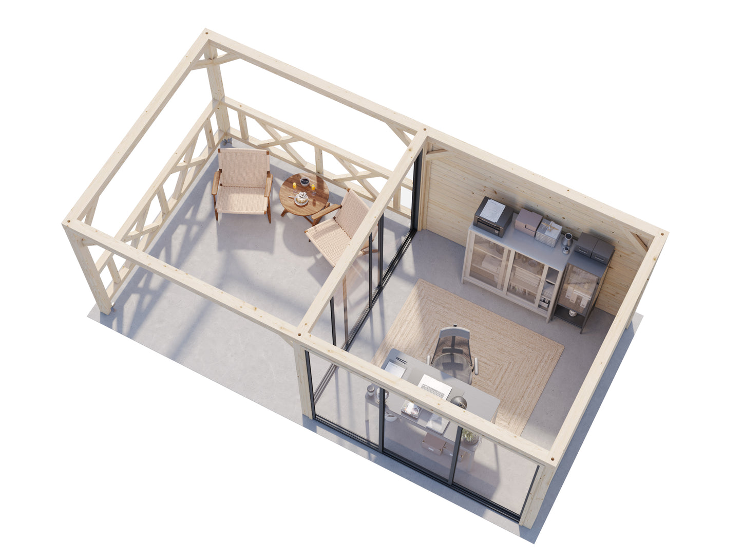 Palmako Bianca 16,6 m2 Set 503 Slide Plus - Lackiert weiß RAL9016