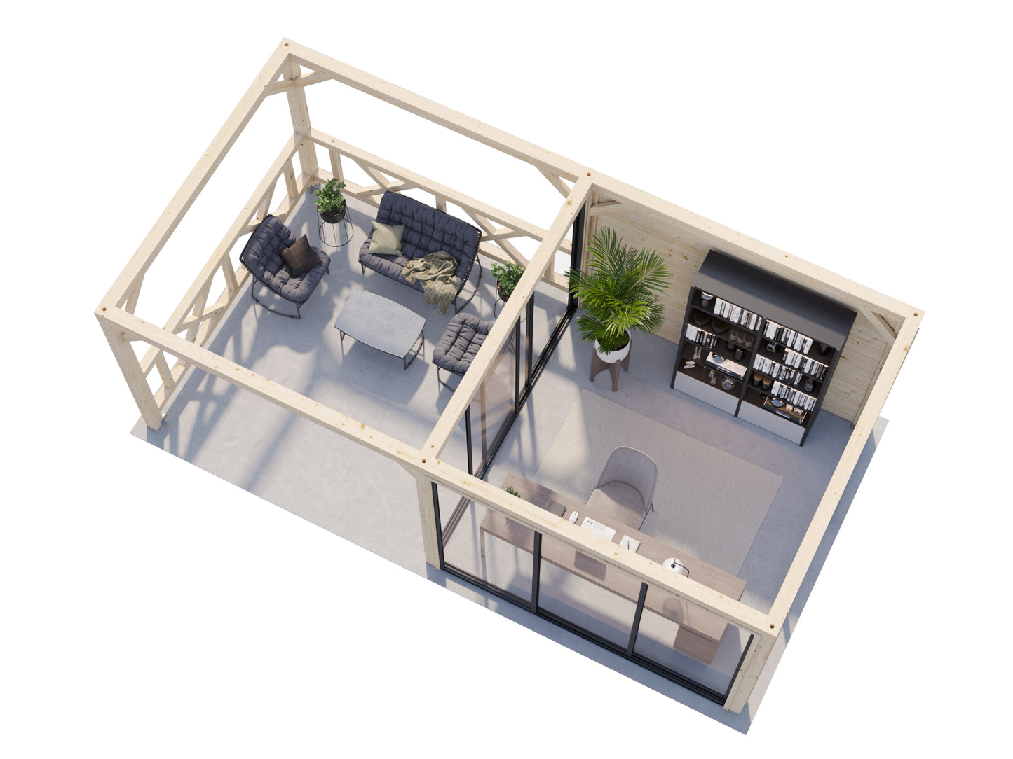 Palmako Bianca 16,6 m2 Set 504 Slide Plus - Transparent tauchgrundiert
