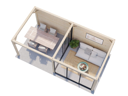 Palmako Bianca 16,6 m2 Set 506 Slide Plus - Grau tauchgrundiert