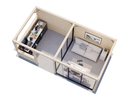 Palmako Bianca 16,6 m2 Set 507 Slide Plus - Lackiert weiß RAL9016