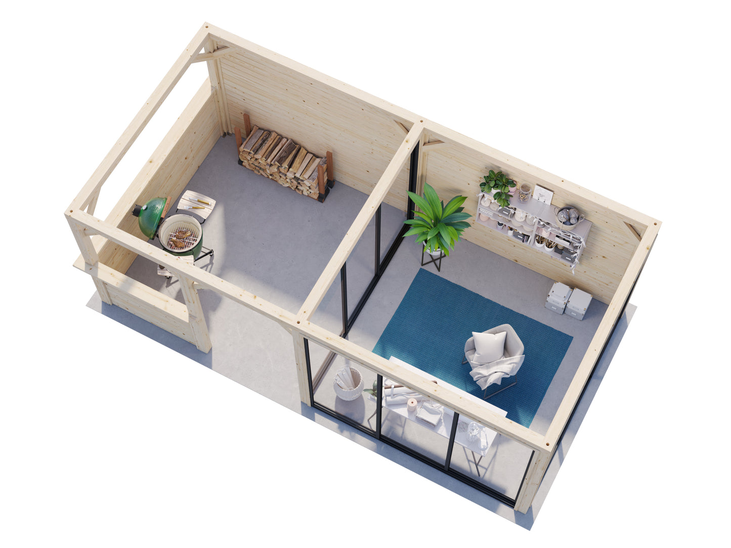 Palmako Bianca 16,6 m2 Set 508 Slide Plus - Lackiert weiß RAL9016