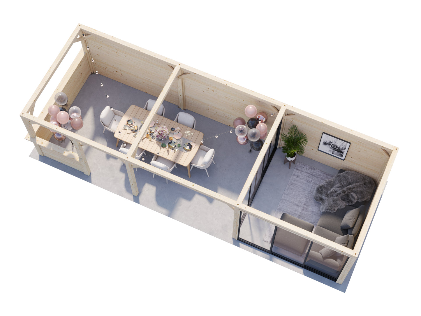 Palmako Bianca 24,9 m2 Set 215 Slide - Grau tauchgrundiert