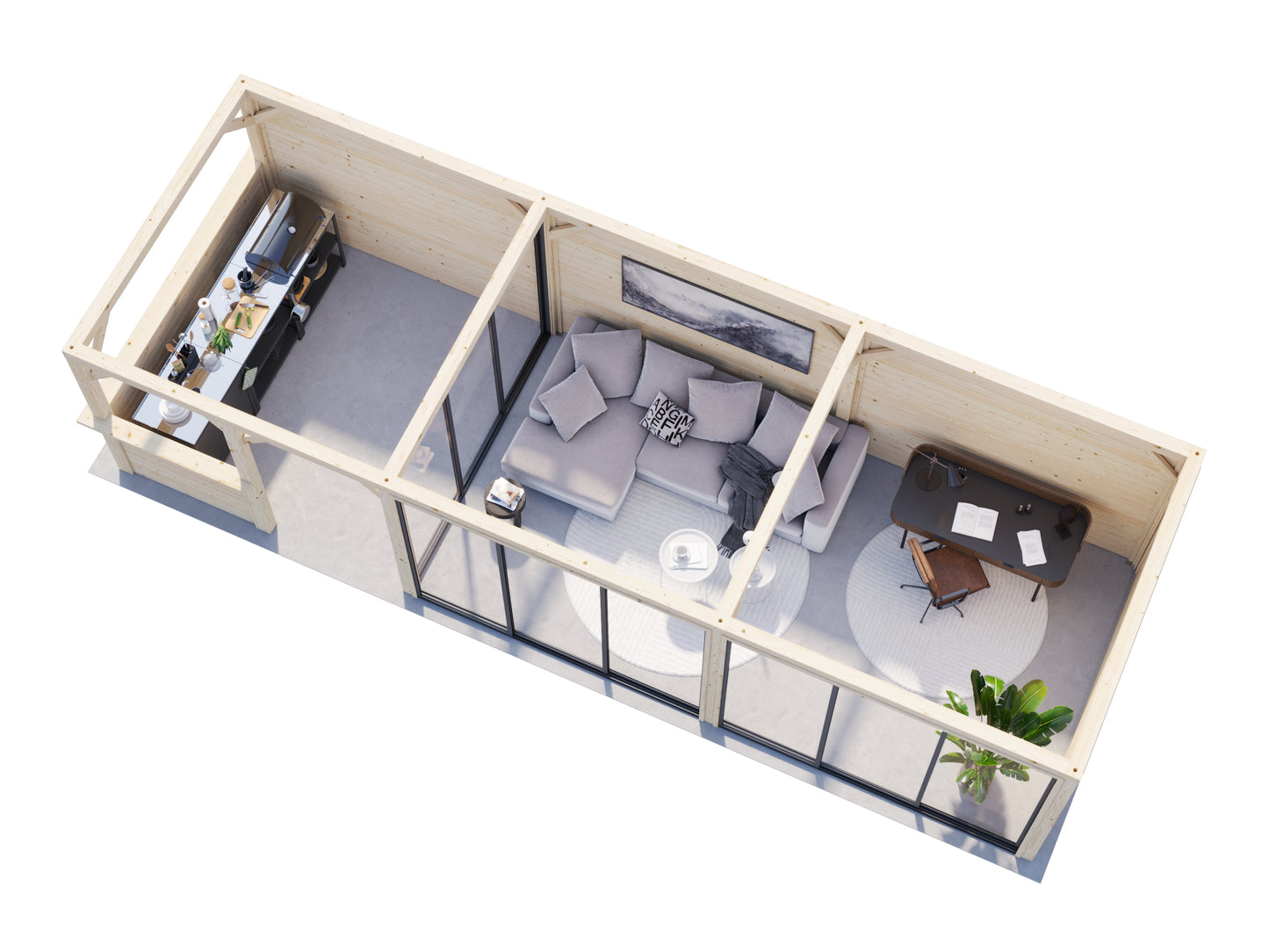 Palmako Bianca 24,9 m2 Set 219 Slide - Lackiert weiß RAL9016