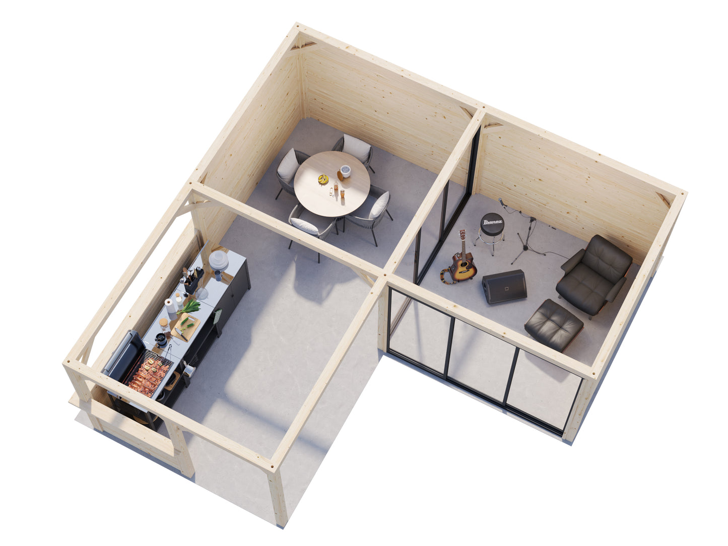 Palmako Bianca 24,9 m2 Set 509 Slide Plus - Hellbraun tauchgrundiert