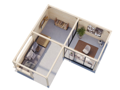 Palmako Bianca 24,9 m2 Set 510 Slide Plus - Grau tauchgrundiert