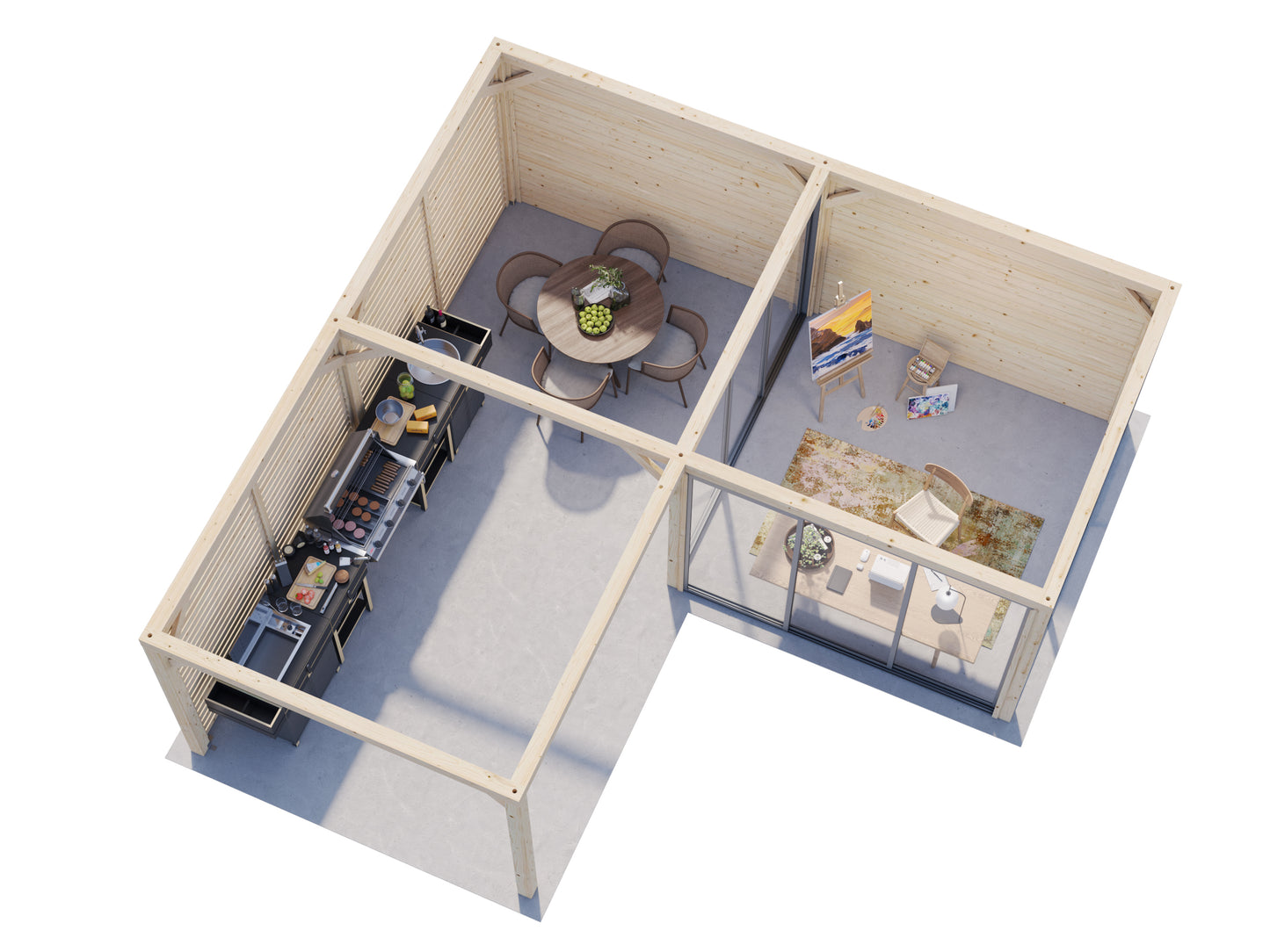 Palmako Bianca 24,9 m2 Set 511 Slide Plus - Grau tauchgrundiert