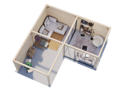 Palmako Bianca 24,9 m2 Set 512 Slide Plus - Naturbelassen