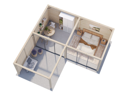 Palmako Bianca 24,9 m2 Set 513 Slide Plus - Naturbelassen