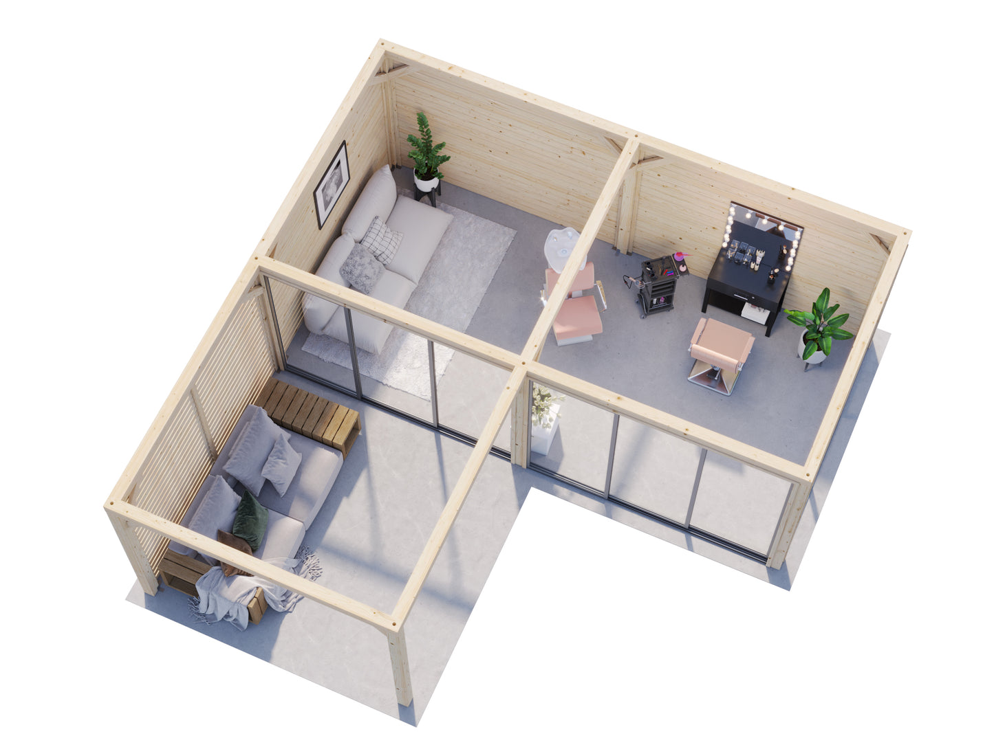 Palmako Bianca 24,9 m2 Set 514 Slide Plus - Hellbraun tauchgrundiert