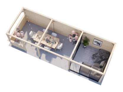 Palmako Bianca 24,9 m2 Set 515 Slide Plus - Naturbelassen