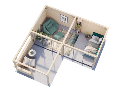 Palmako Bianca 24,9 m2 Set 522 Slide Plus - Hellbraun tauchgrundiert
