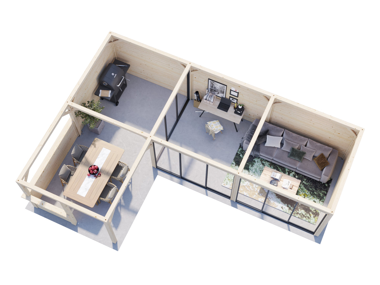 Palmako Bianca 33,2 m2 Set 220 Slide - Naturbelassen