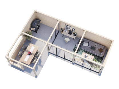 Palmako Bianca 33,2 m2 Set 520 Slide Plus - Naturbelassen