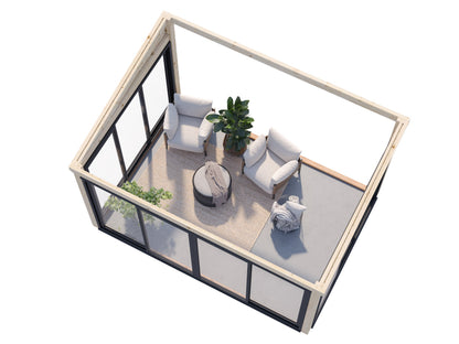 Palmako Lumi 11,6 m2 Slide Plus - Lackiert weiß RAL9016