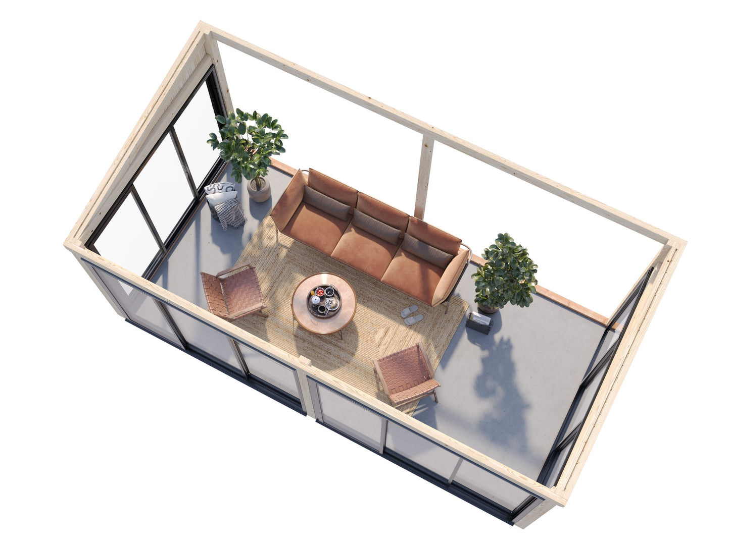 Palmako Lumi 16,2 m2 Slide - Grau tauchgrundiert