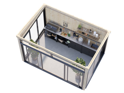 Palmako Saga 11,6 m2 Slide Plus - Lackiert dunkelgrau RAL7012