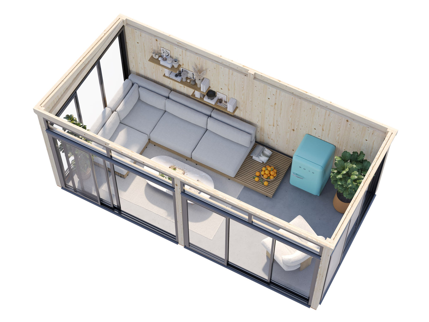 Palmako Saga 16,2 m2 Slide - Hellbraun tauchgrundiert