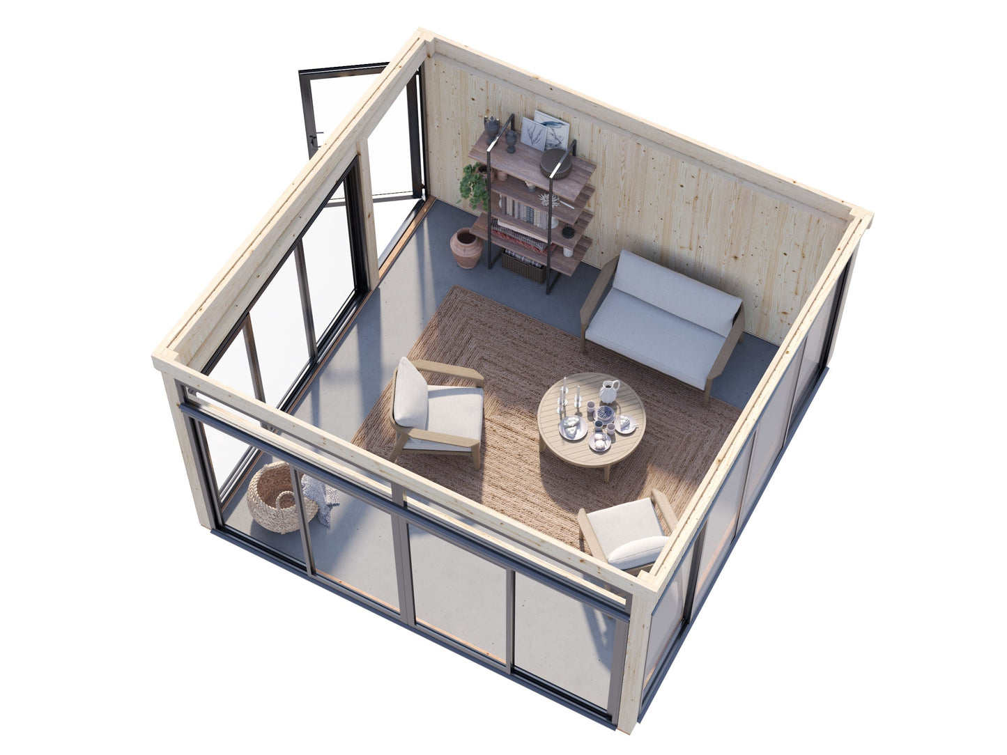 Palmako Saga 16,6 m2 Slide - Lackiert weiß RAL9016