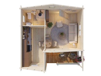 Palmako Emily 40,1+5,2 m2 - Naturbelassen