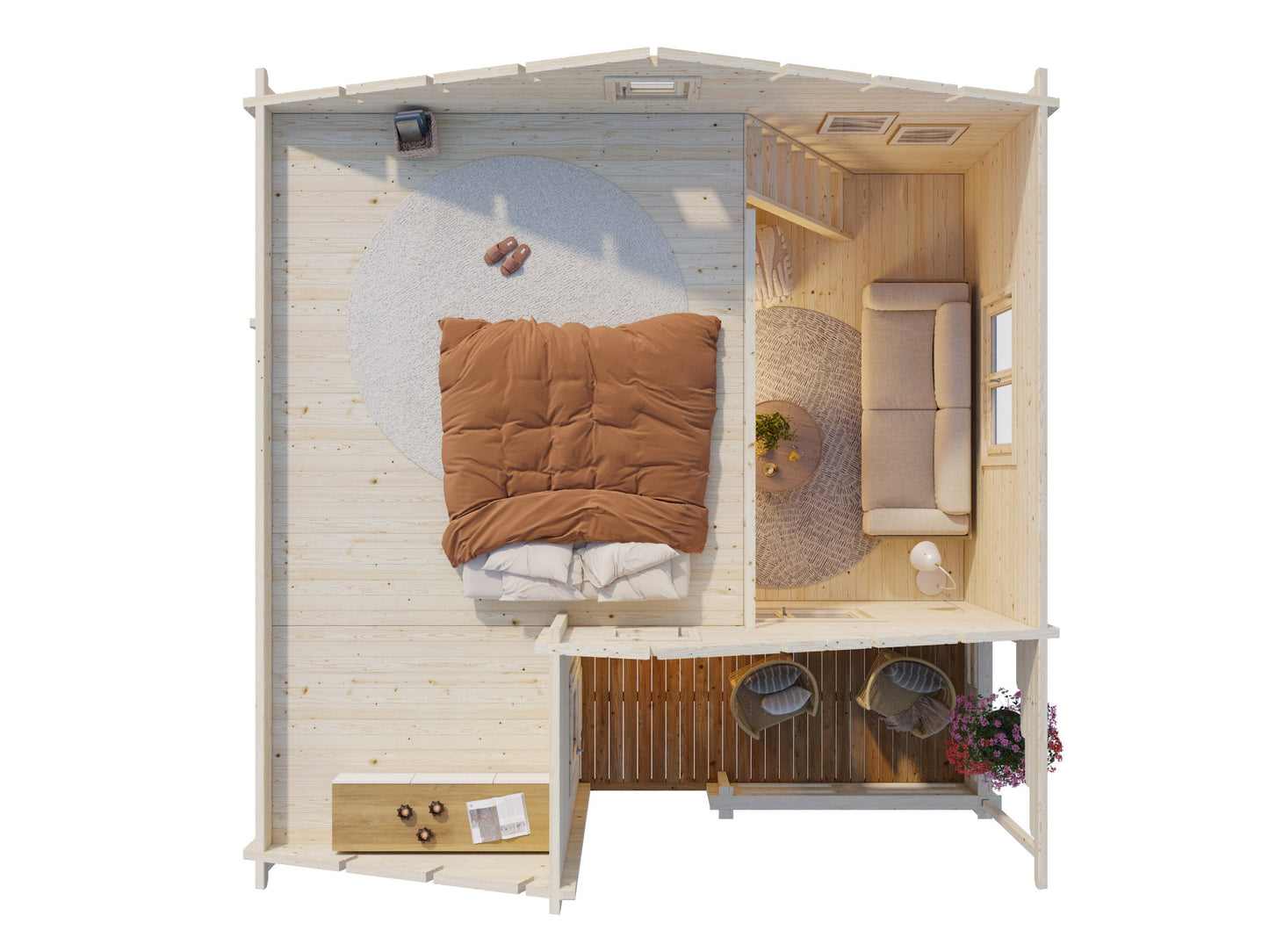 Palmako Emily 40,1+5,2 m2 - Naturbelassen