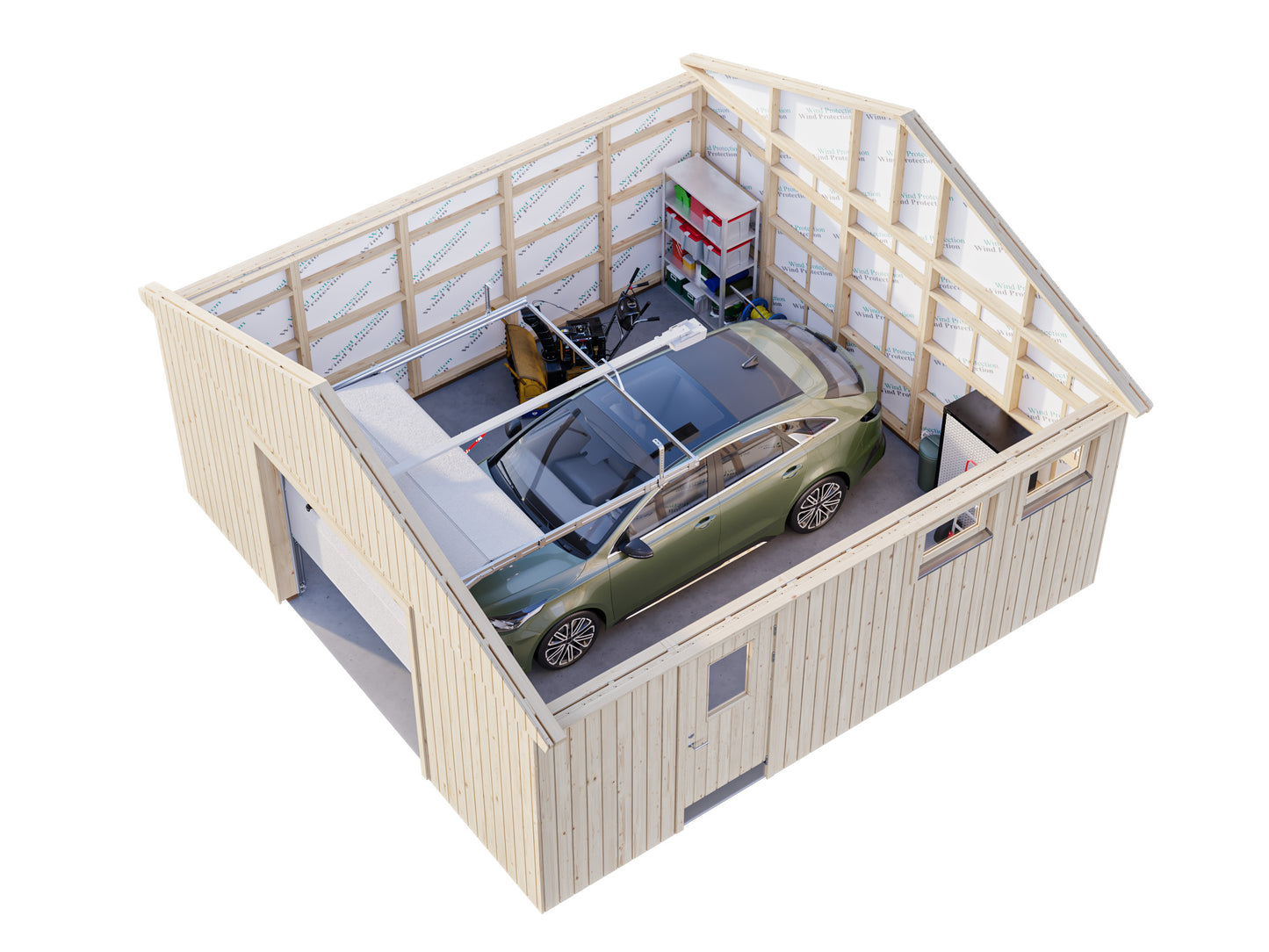 Palmako Andre 28,5 m2 mit Sektionaltor - Naturbelassen
