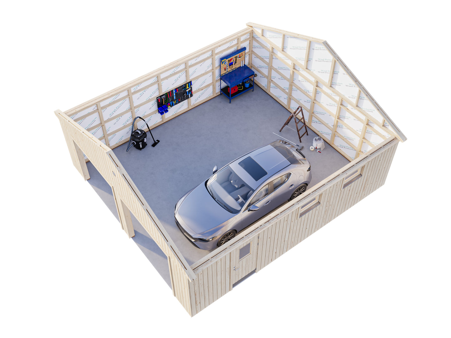 Palmako Andre 44,7 m2 ohne Tor - Naturbelassen
