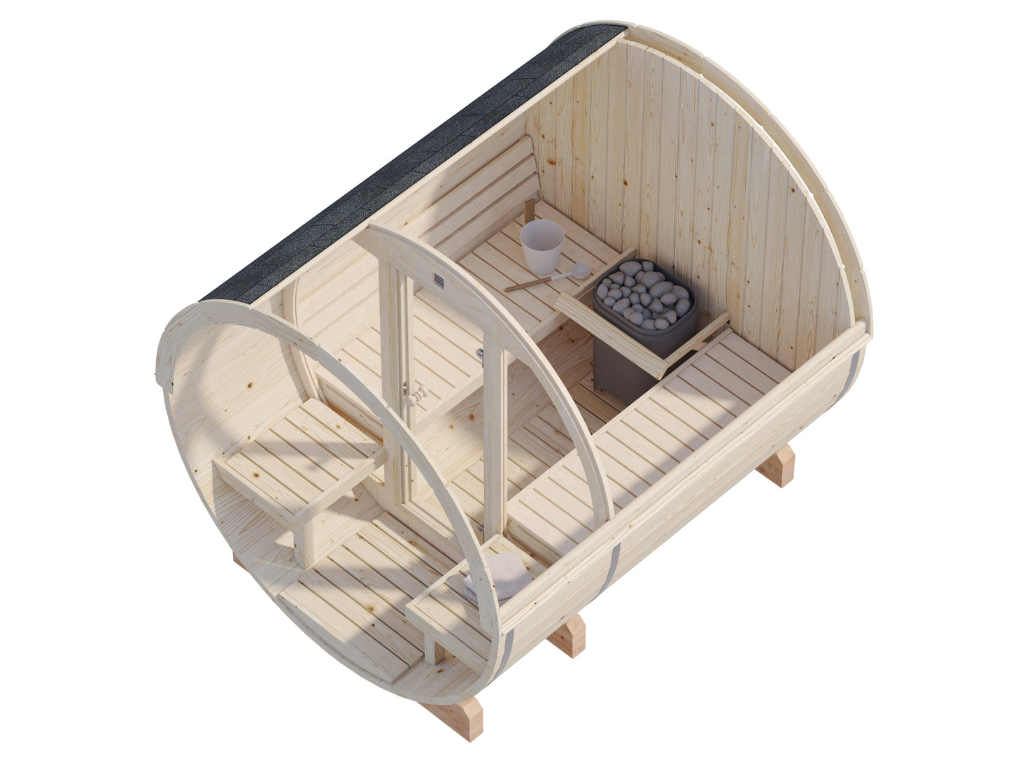 Palmako Anita 1,3+0,7 m2 mit Glasfront - Naturbelassen