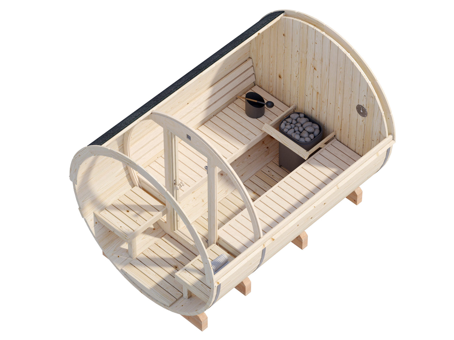 Palmako Anita 1,6+0,7 m2 mit Glasfront - Naturbelassen