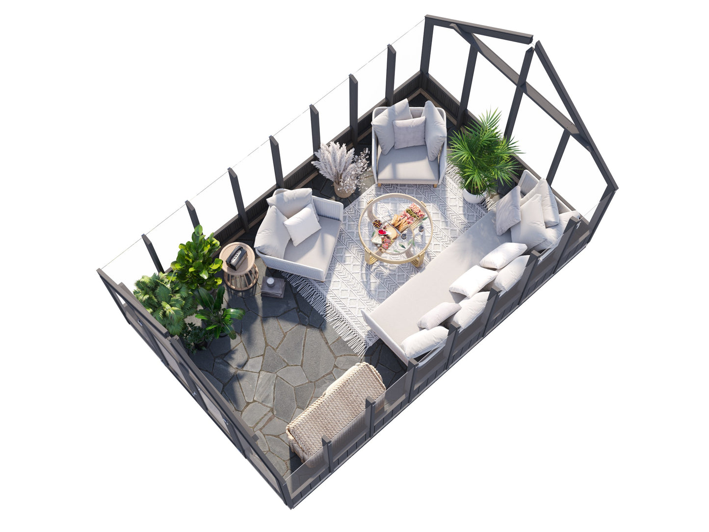 Palmako Emilia 13,8 m2 (RAL7012) - Lackiert dunkelgrau RAL7012