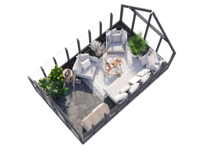 Palmako Emilia 13,8 m2 (RAL7012) - Lackiert dunkelgrau RAL7012