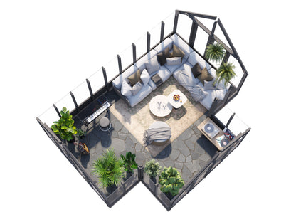 Palmako Emilia 19,1 m2 (RAL7012) - Lackiert dunkelgrau RAL7012