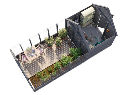 Palmako Emilia 8,2+4,0 m2 (RAL7012) - Lackiert dunkelgrau RAL7012