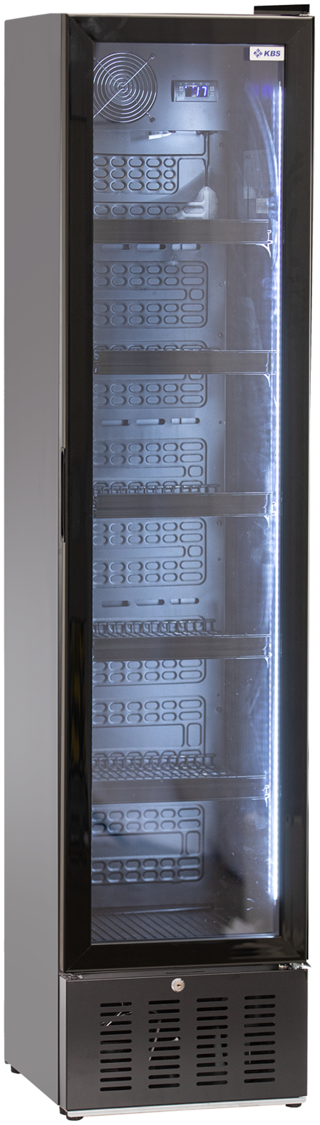 KBS Gastrotechnik Glastürkühlschrank KBS 316 G Slim schwarz