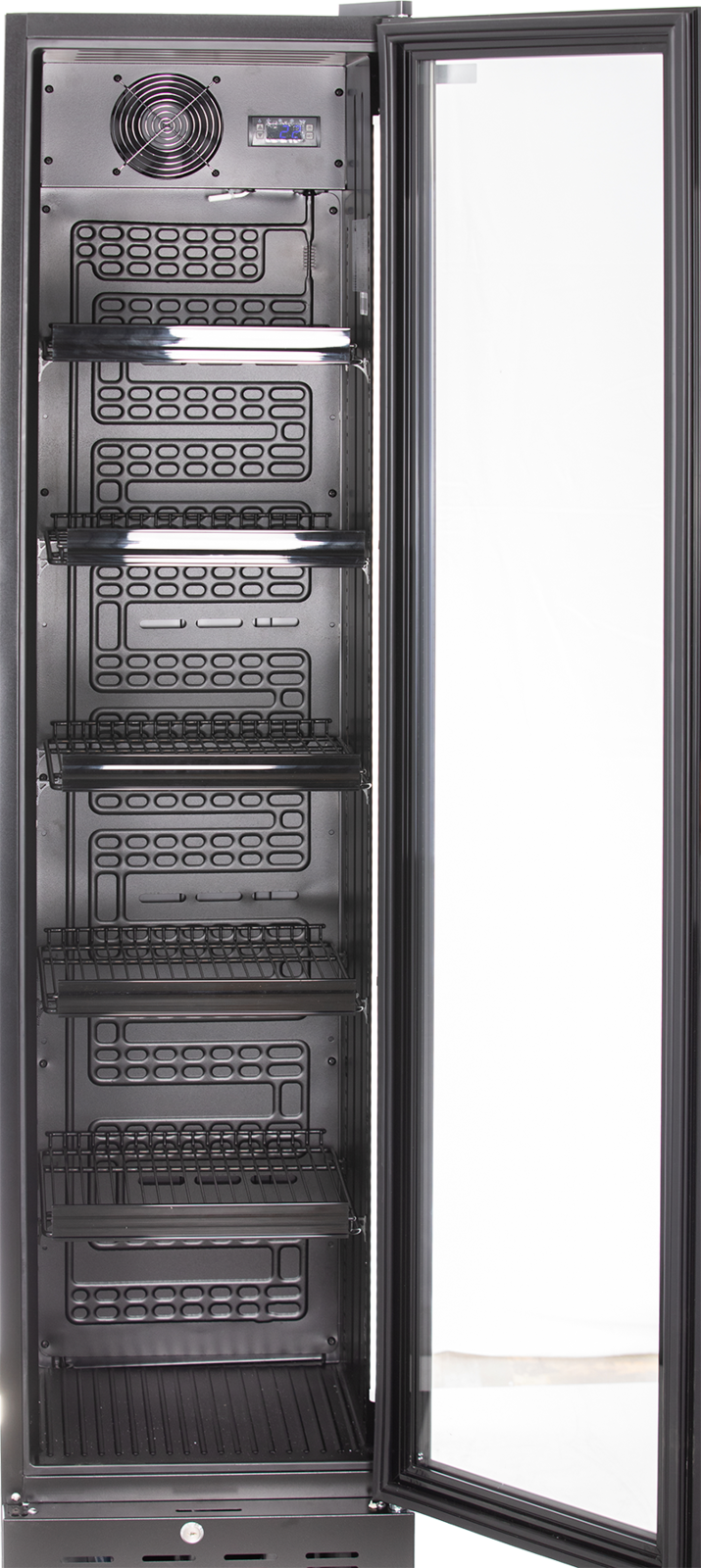 KBS Gastrotechnik Glastürkühlschrank KBS 316 G Slim schwarz