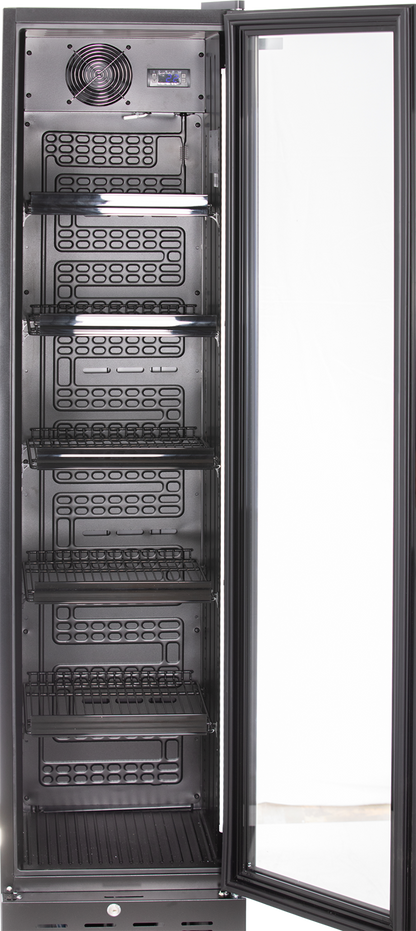 KBS Gastrotechnik Glastürkühlschrank KBS 316 G Slim schwarz
