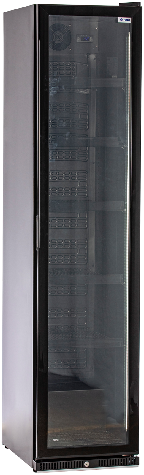 KBS Gastrotechnik Glastürkühlschrank KBS 327 G Slim schwarz